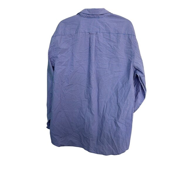 Izod Mens Long Sleeve Button-Down Shirt Blue & Pink Gingham Check XL - Picture 2 of 7